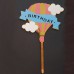 Cake topper happy birthday luchtballon goud
